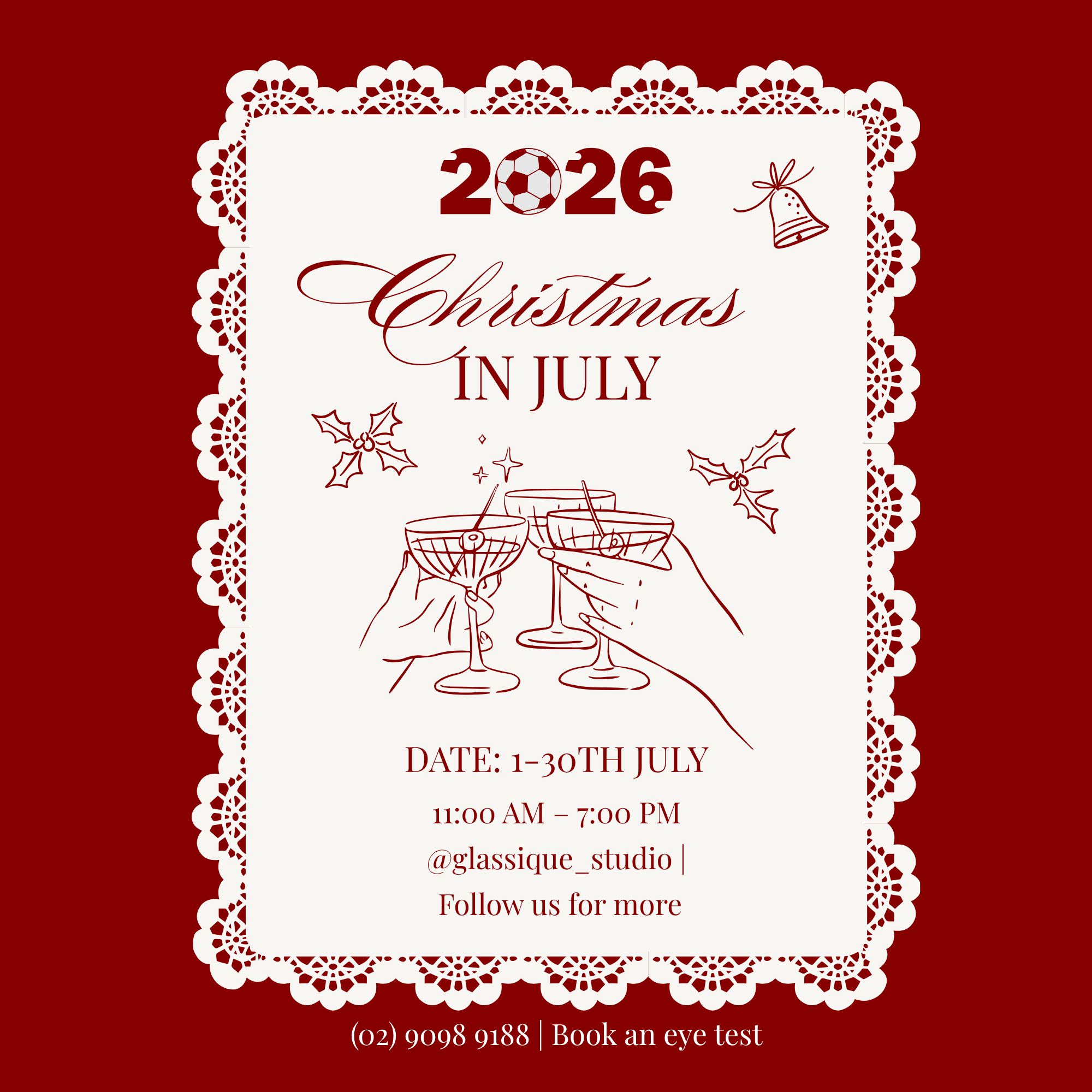 Christmas in July 2026: Warm Wine, Big Matches & a Fresh Look at Glassique Studio